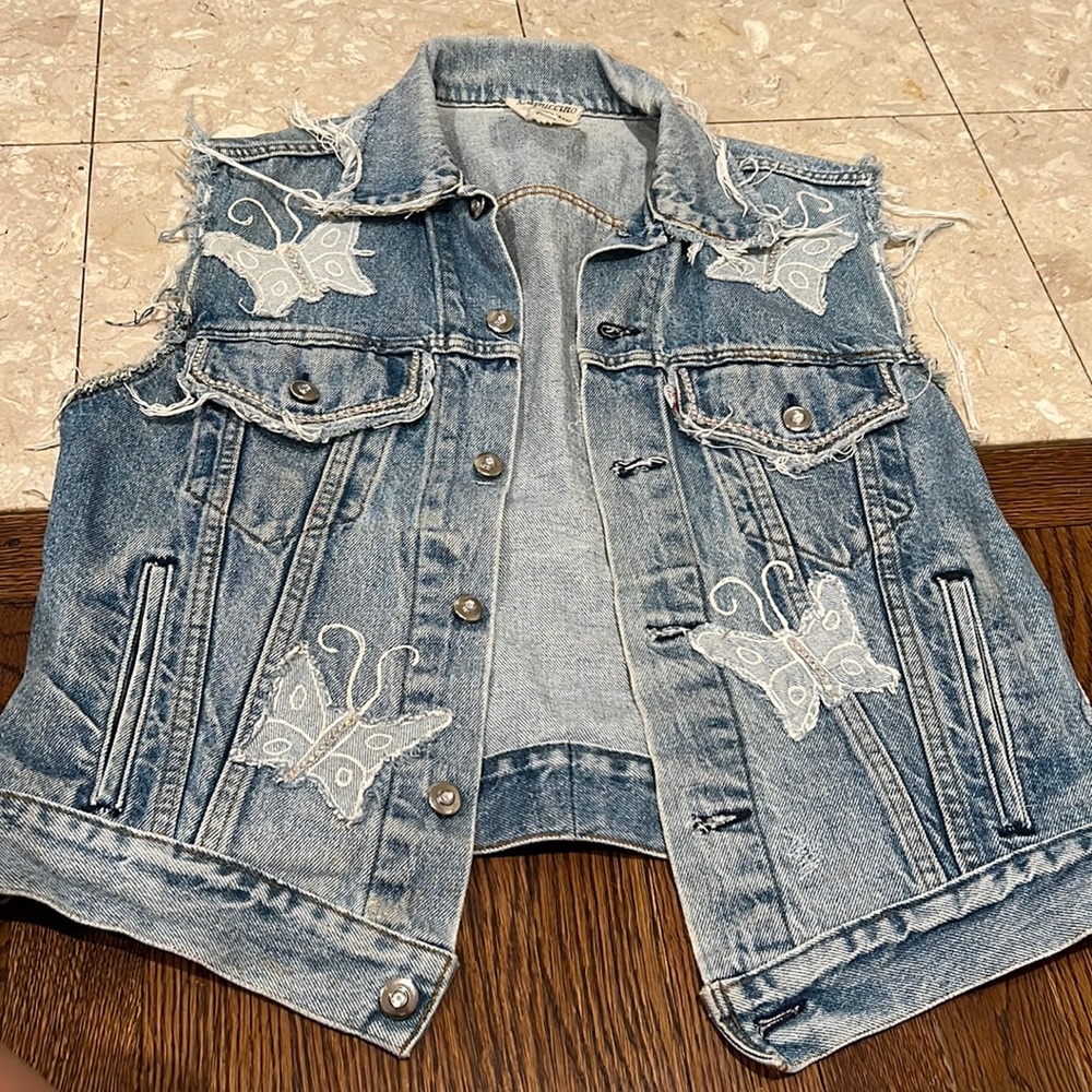 Capuccino Denim Butterfly Vest